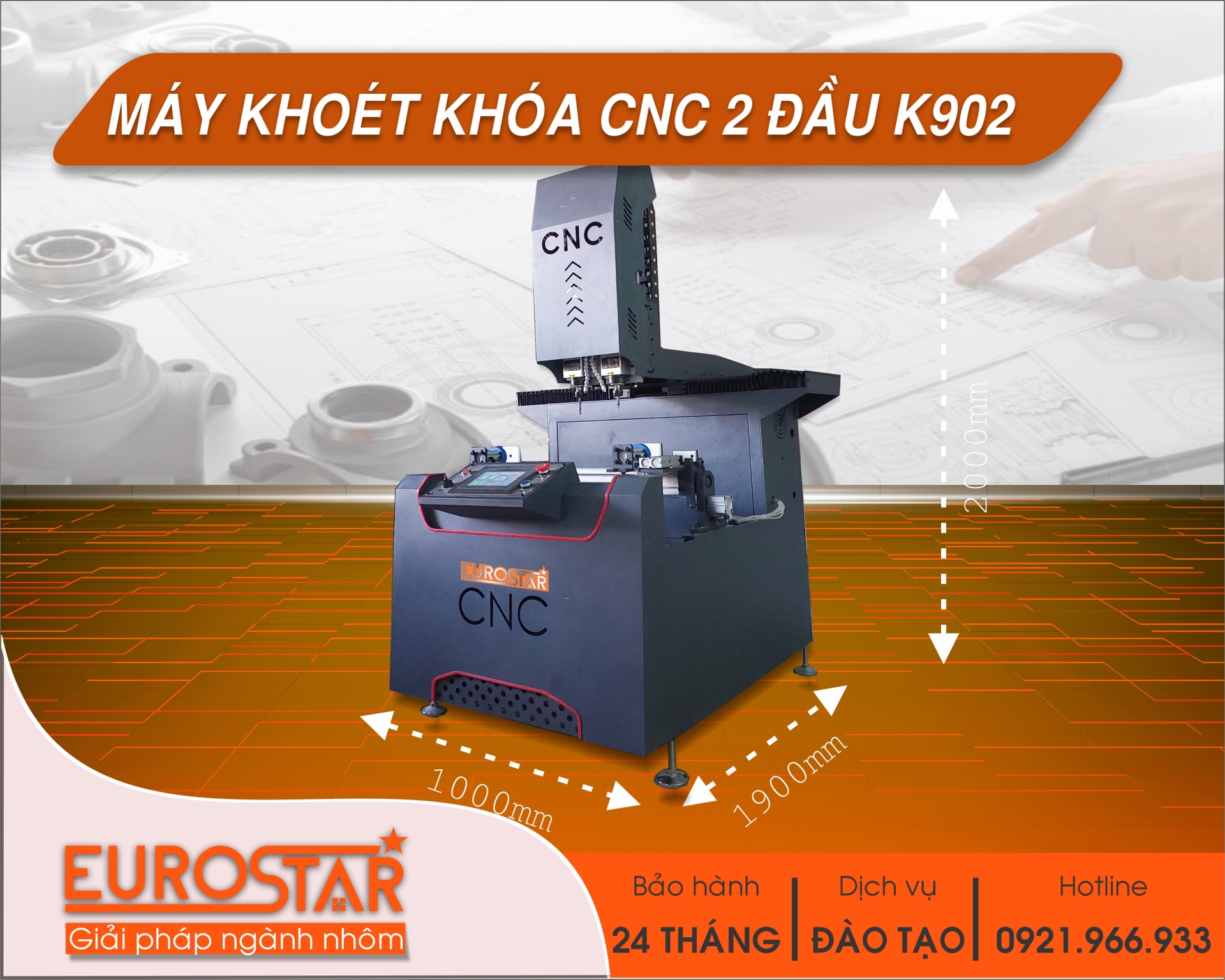 Máy Khoét Khóa CNC K902