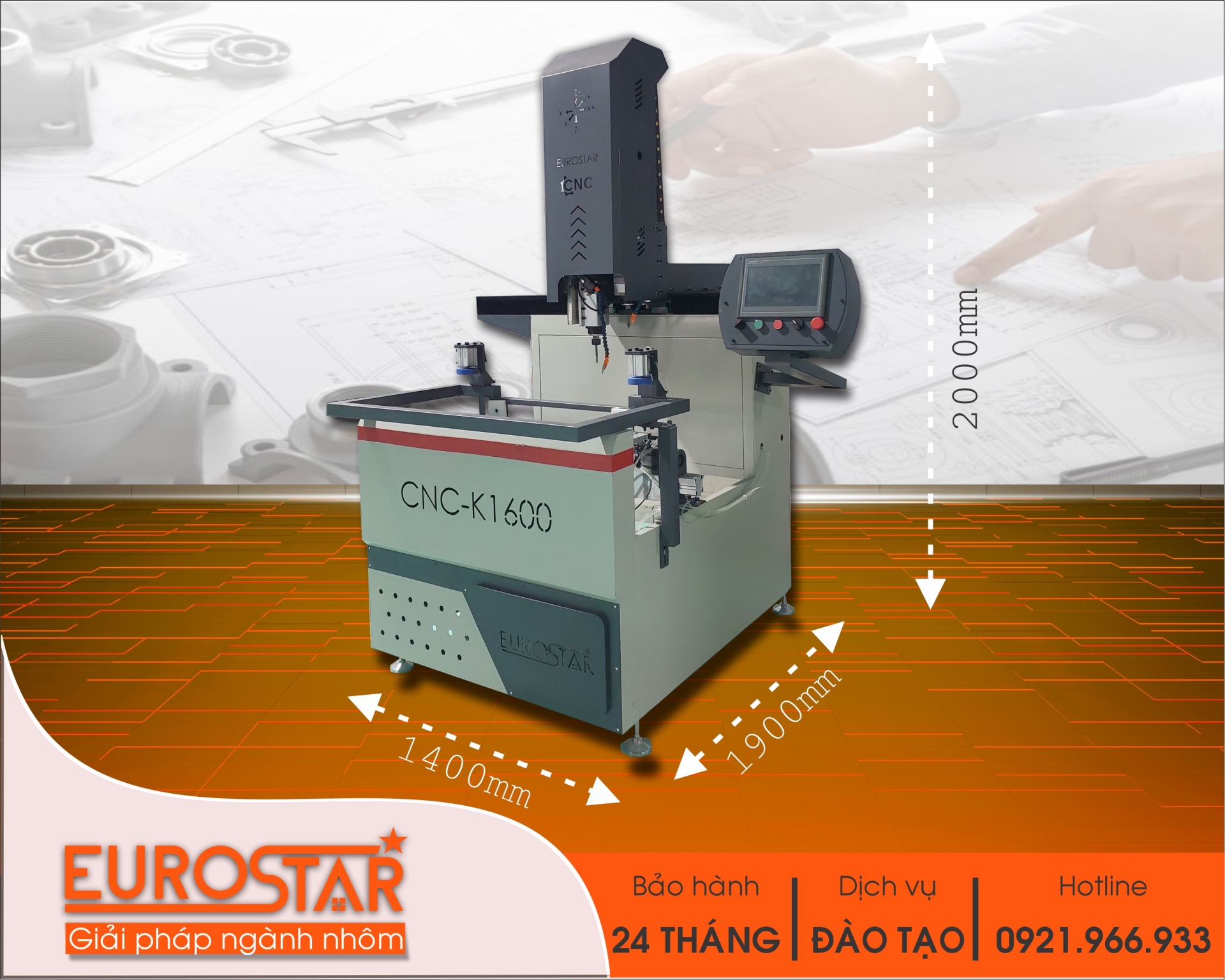 Máy CNC nhôm kính cao cấp