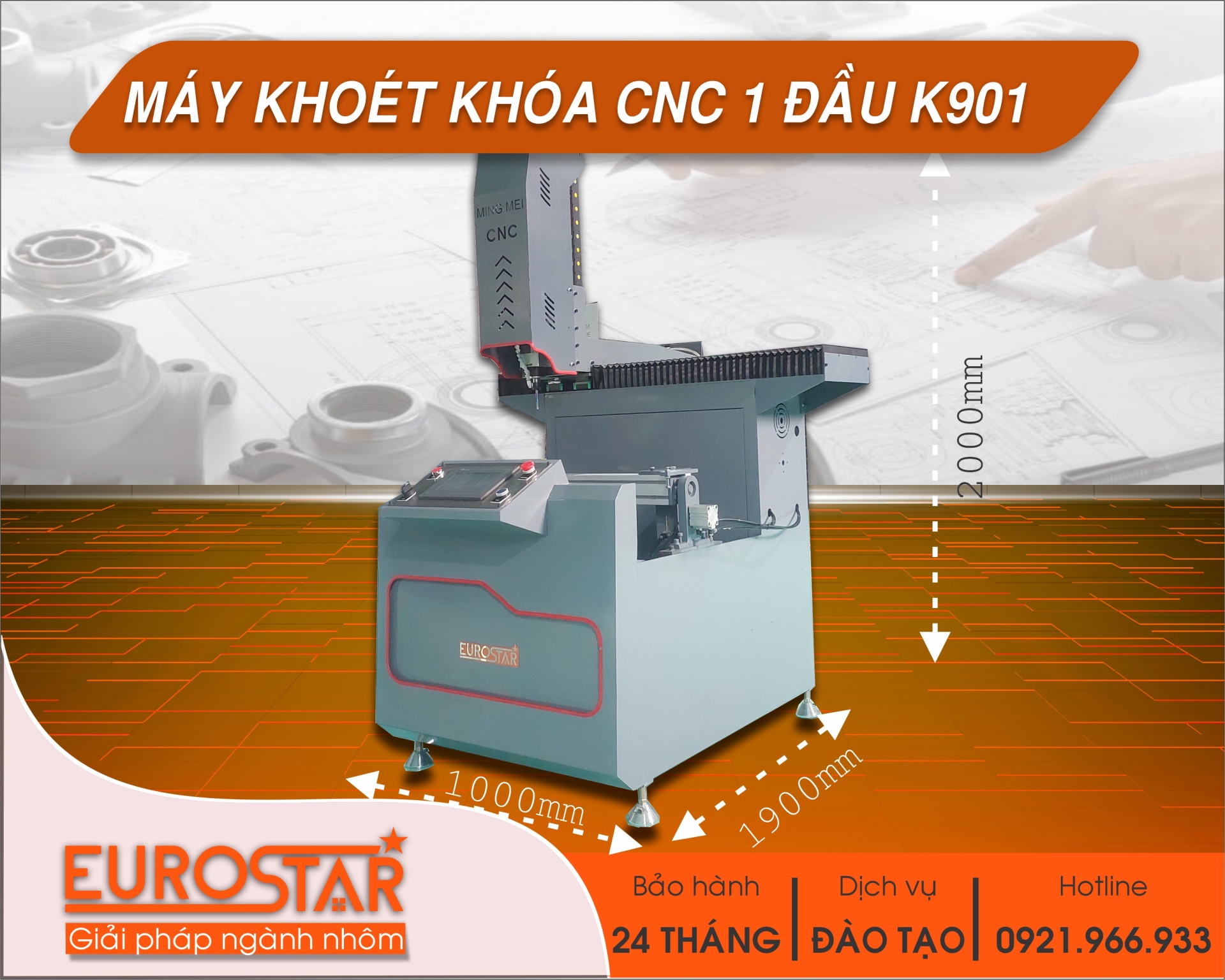 MÁY KHOÉT KHÓA CNC K901