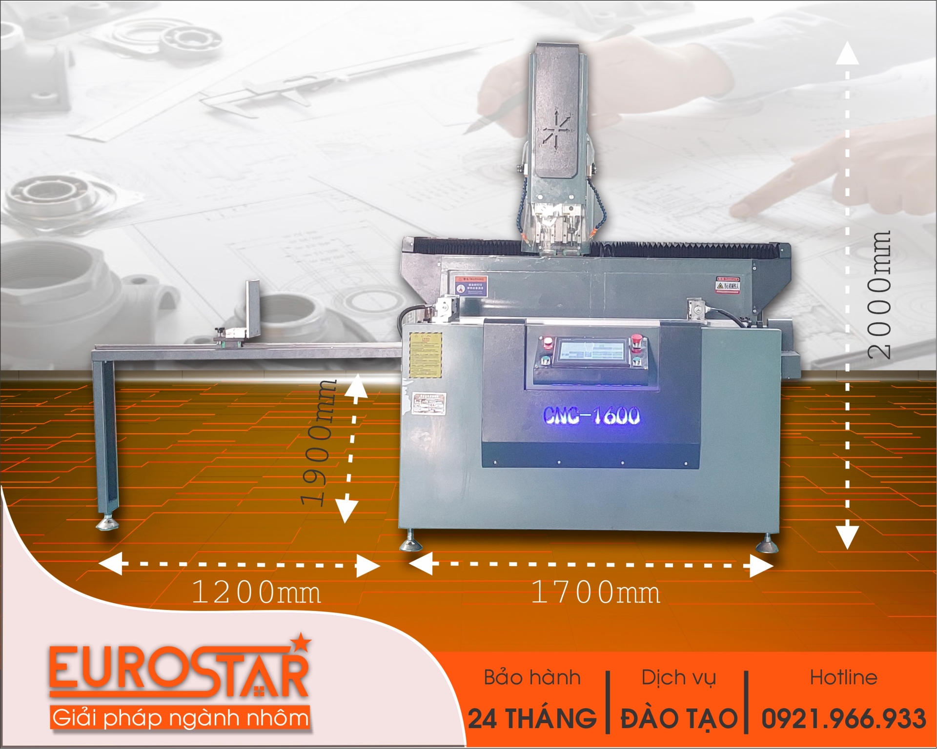 Máy Khoét nhôm CNC 2 đầu K1600