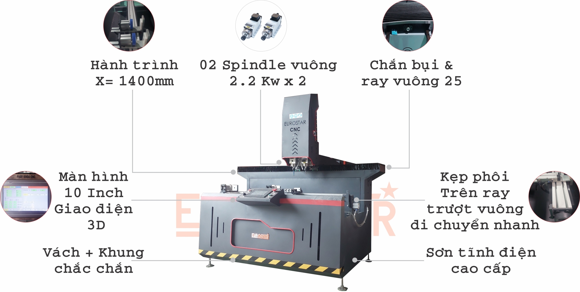 Máy khoan nhôm kính công suất lớn.