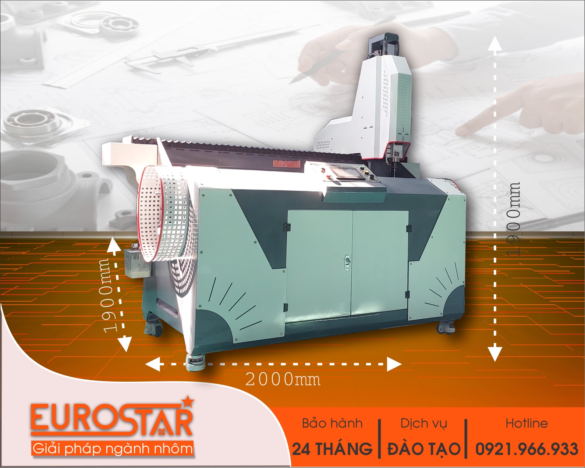 Máy Phay Khóa CNC 2 Đầu V1000