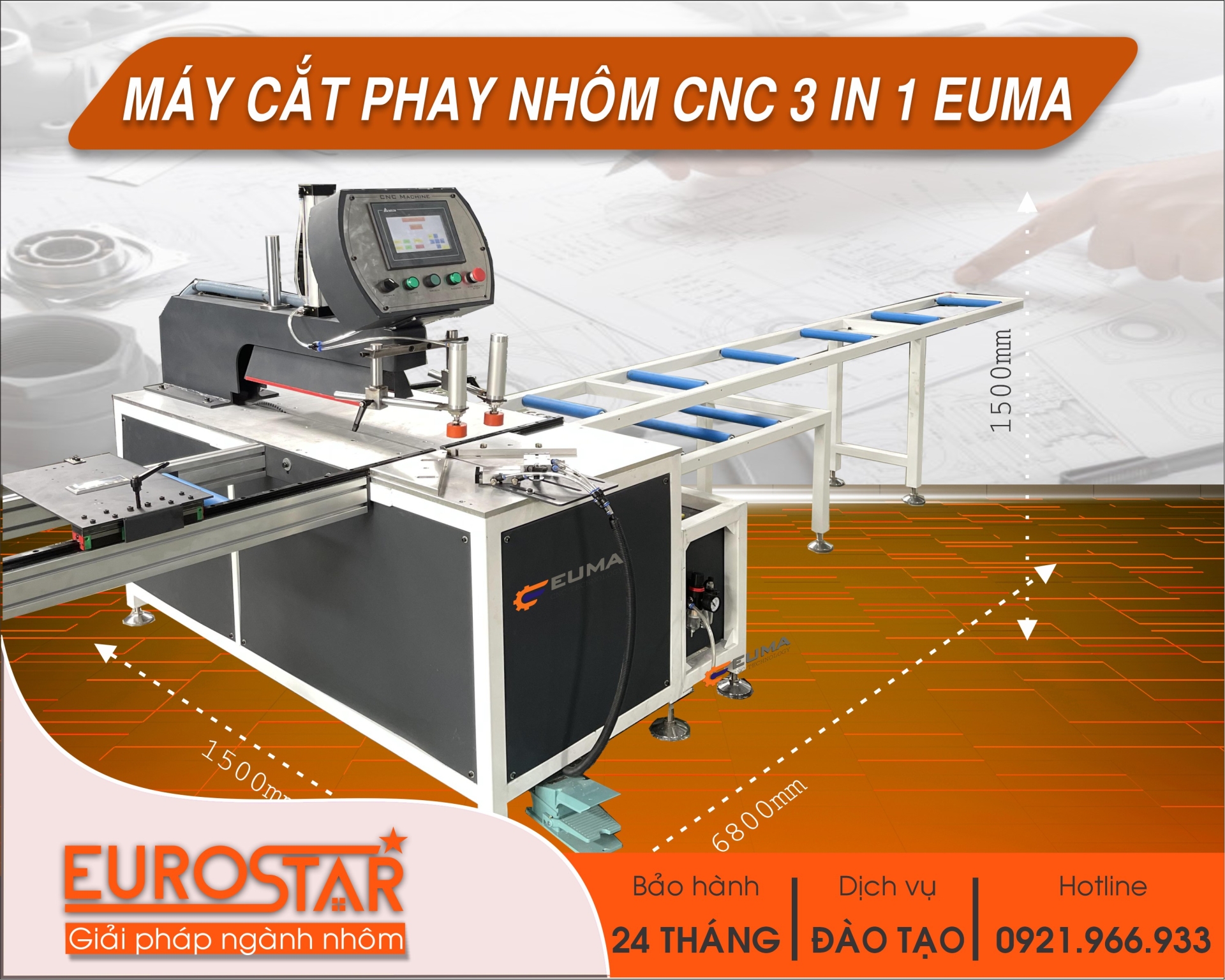 MÁY CẮT NHÔM TẤM 3IN1 EUMA