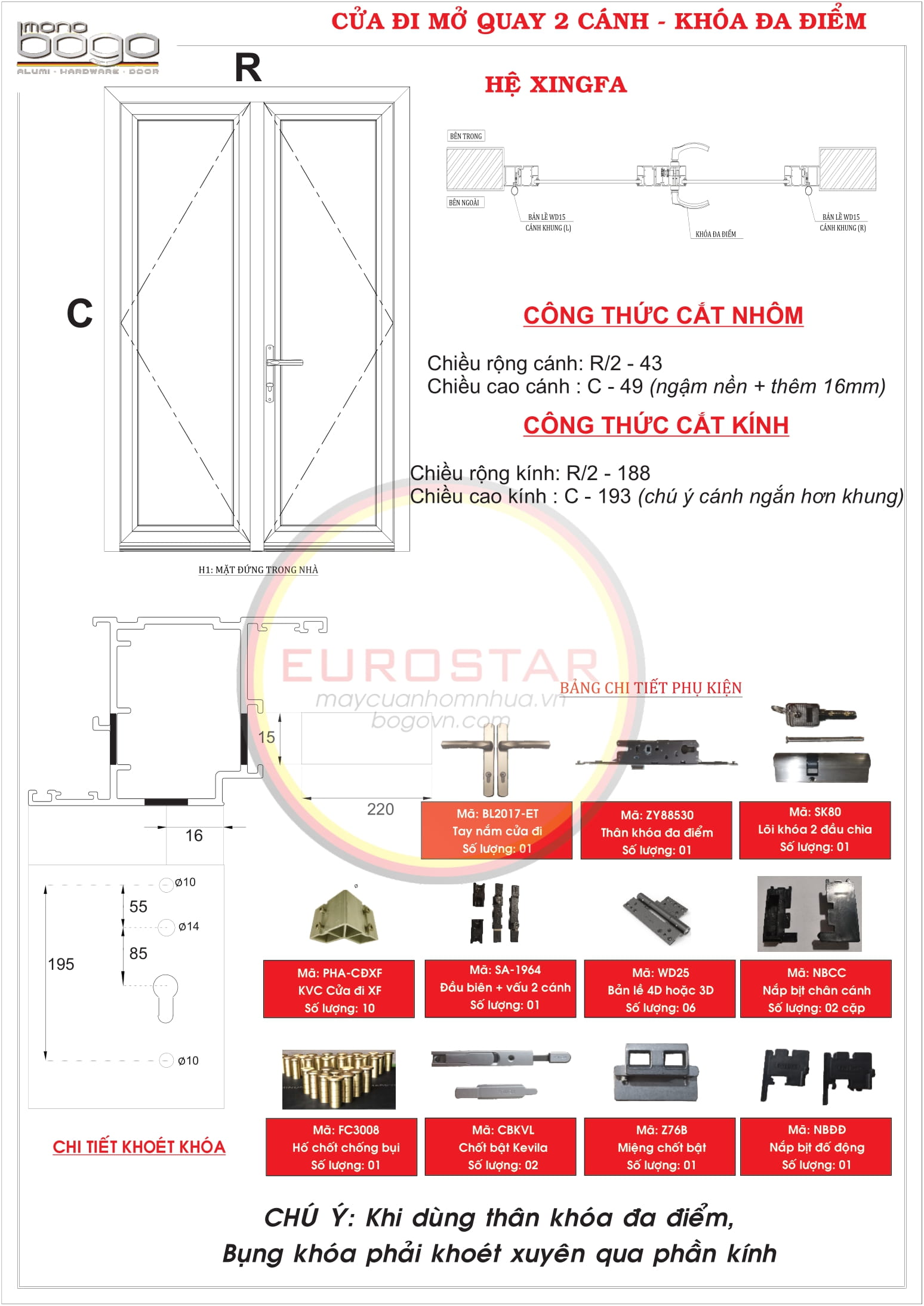 cửa đi mở quay 2 cánh