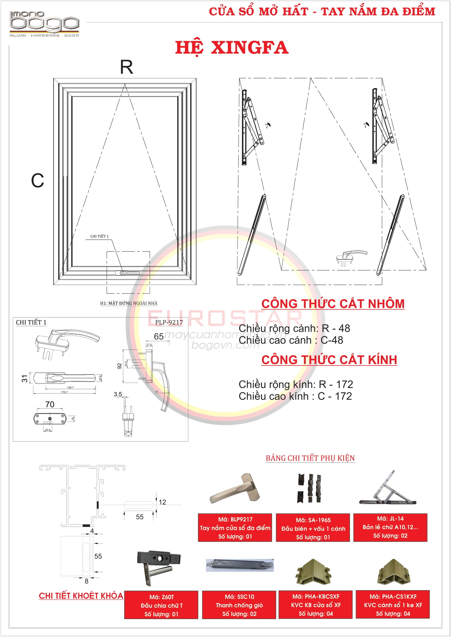 cửa sổ mở hất 1 cánh