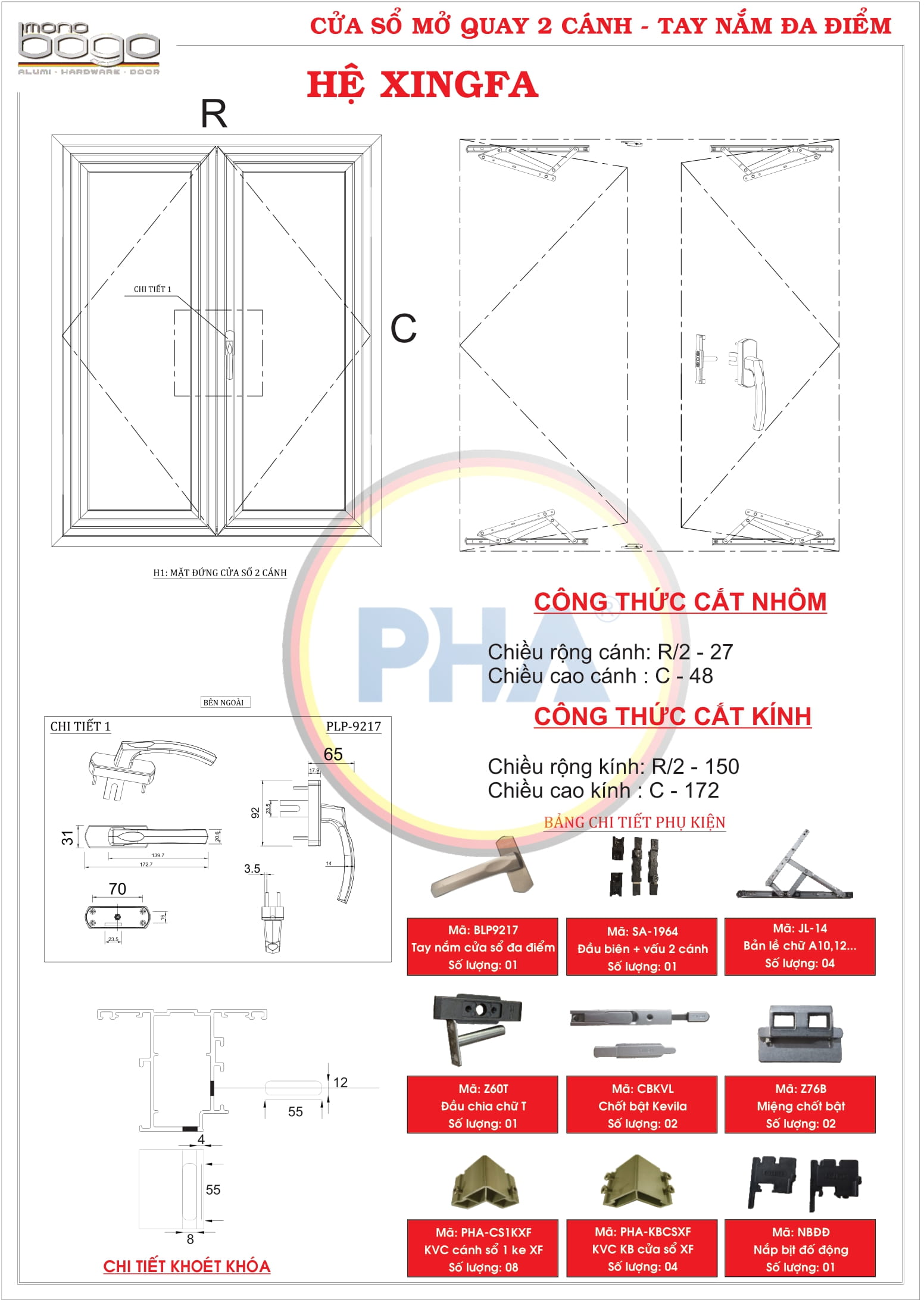 cửa sổ mở quay 2 cánh