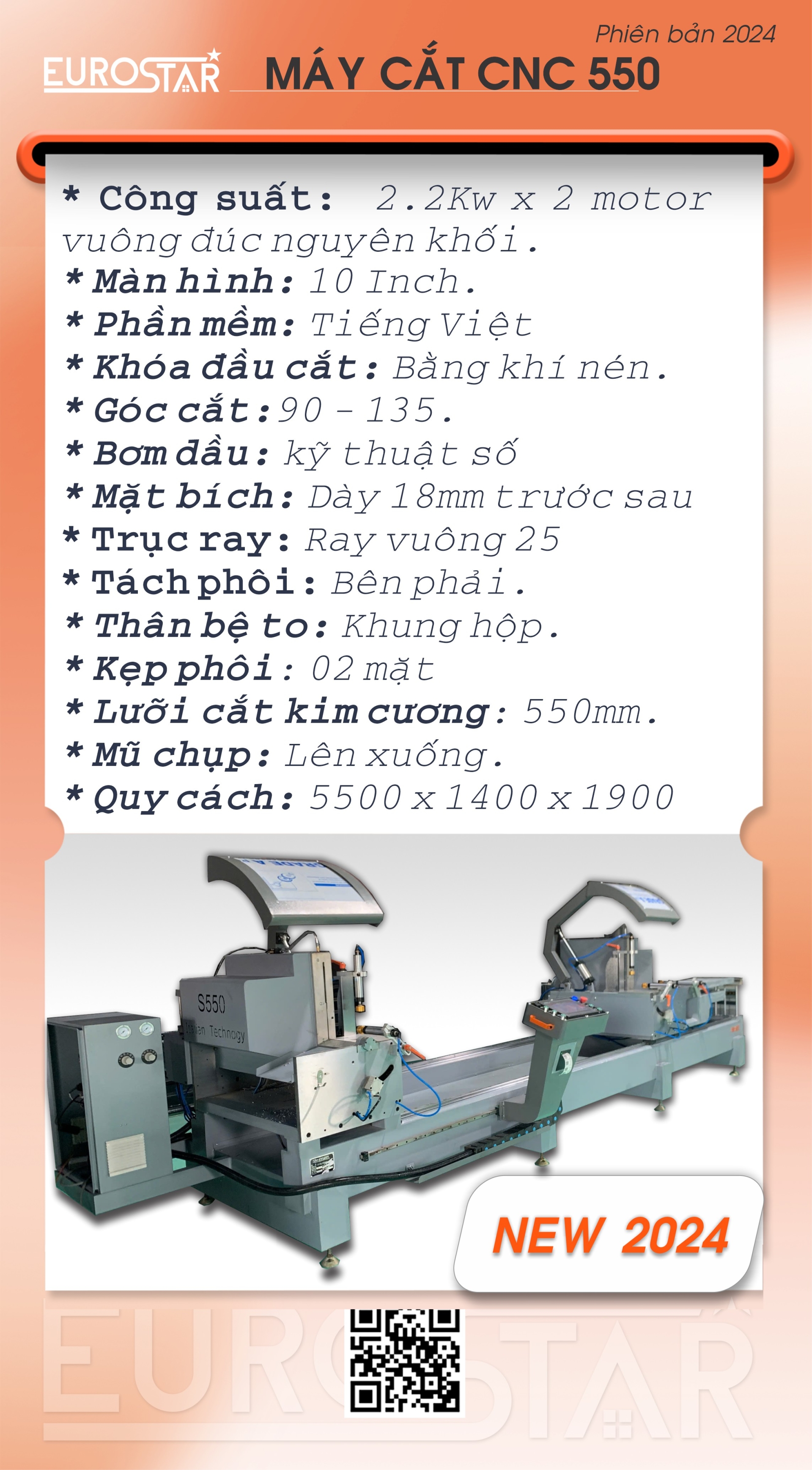 MÁY CẮT NHÔM 2 ĐẦU CNC 550