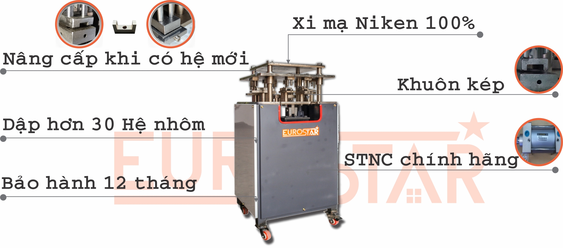 Máy dập ke nhôm kính cao cấp.