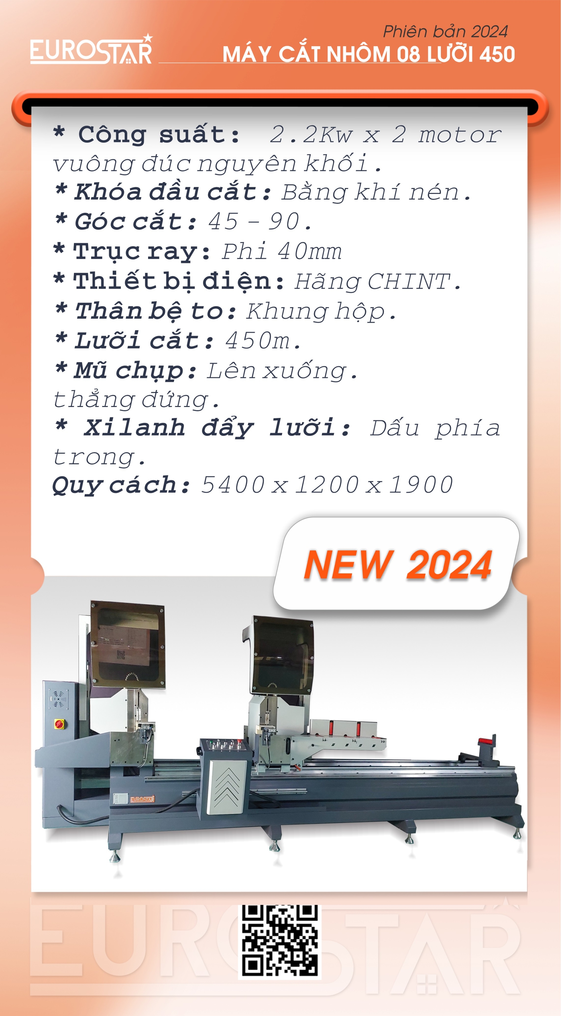 Máy cắt nhôm 08 lưỡi 450