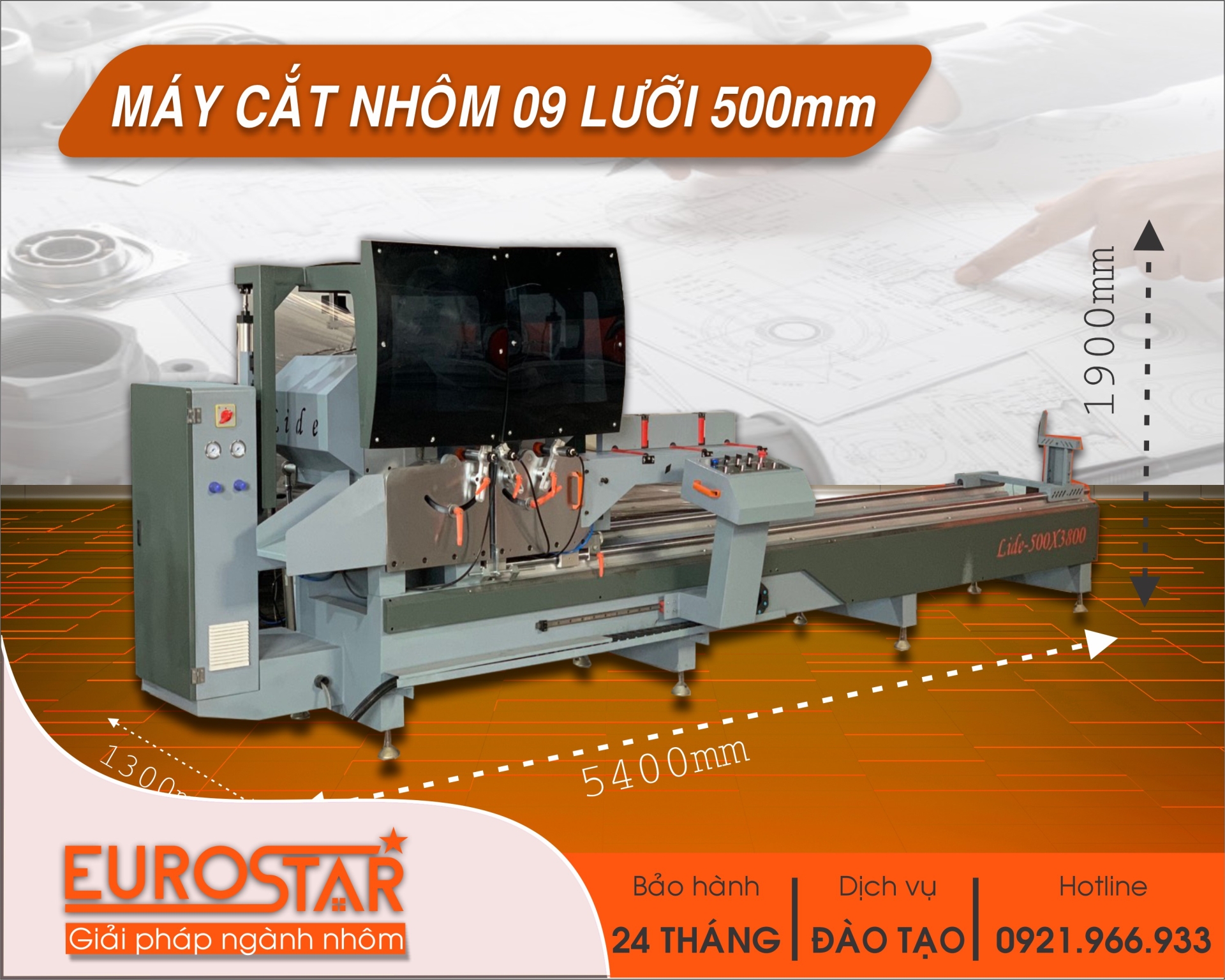 MÁY CẮT NHÔM 09 LƯỠI 500