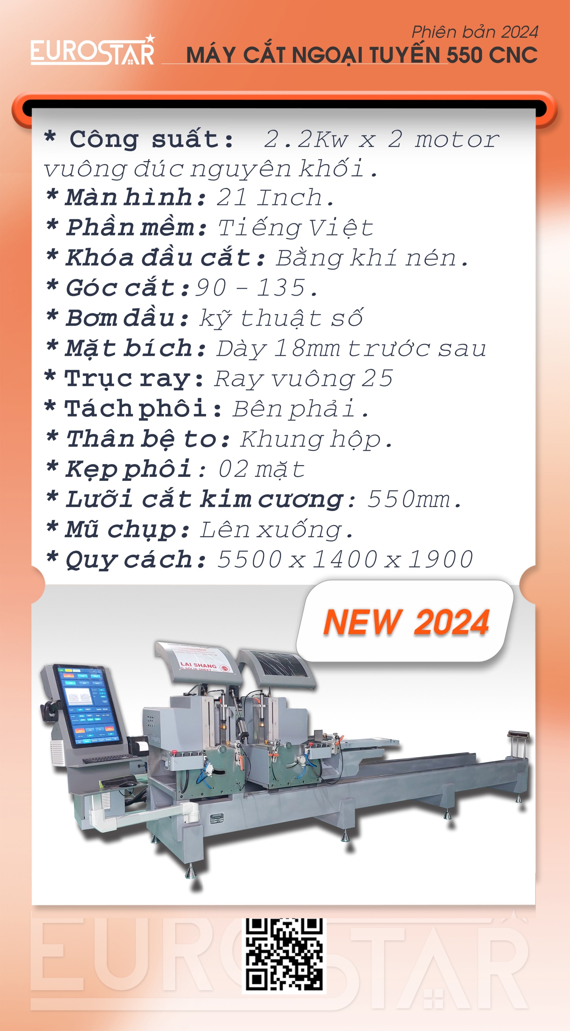 MÁY CẮT NHÔM CNC 550 NGOẠI TUYẾN