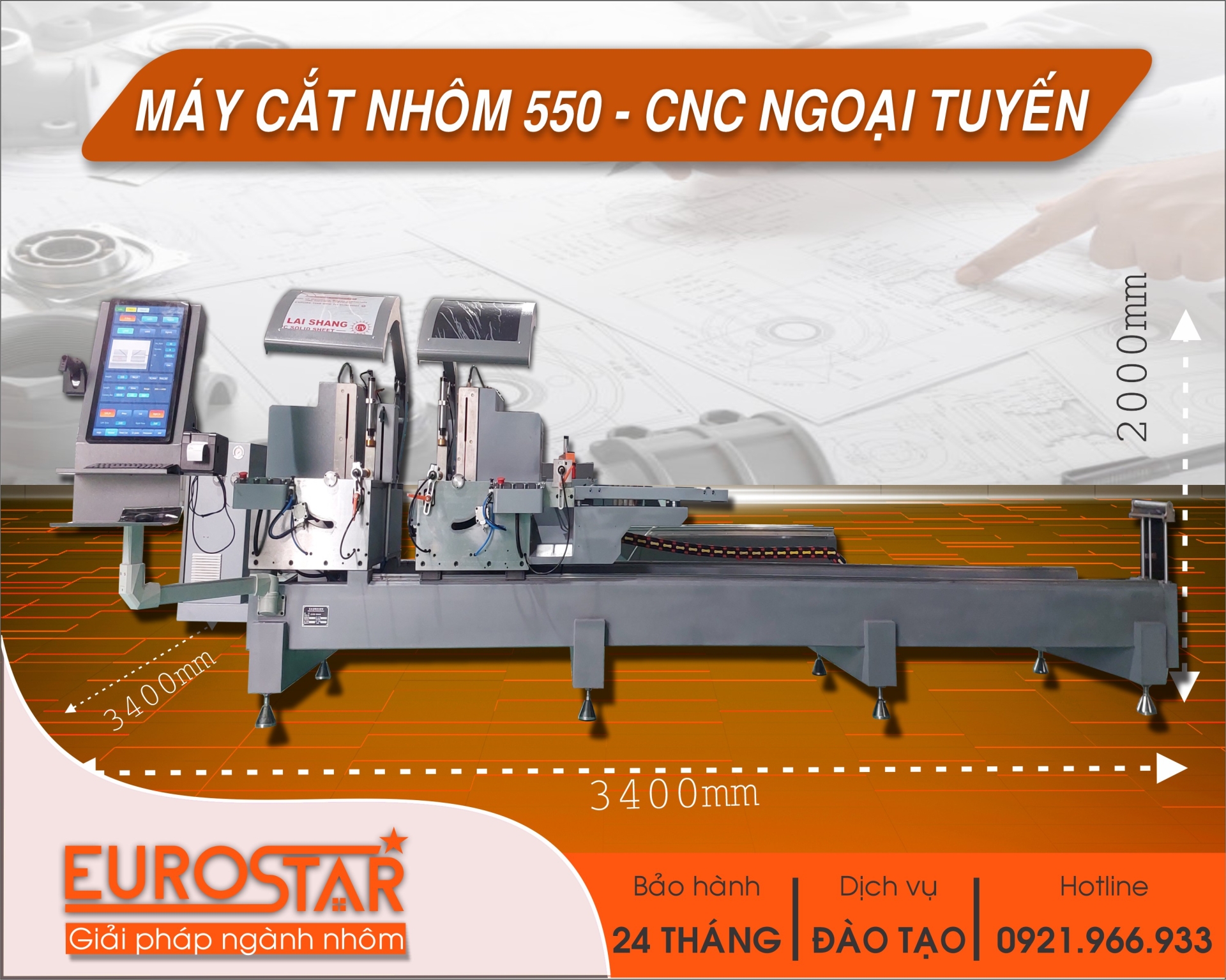 máy cắt nhôm cnc 550 ngoại tuyến