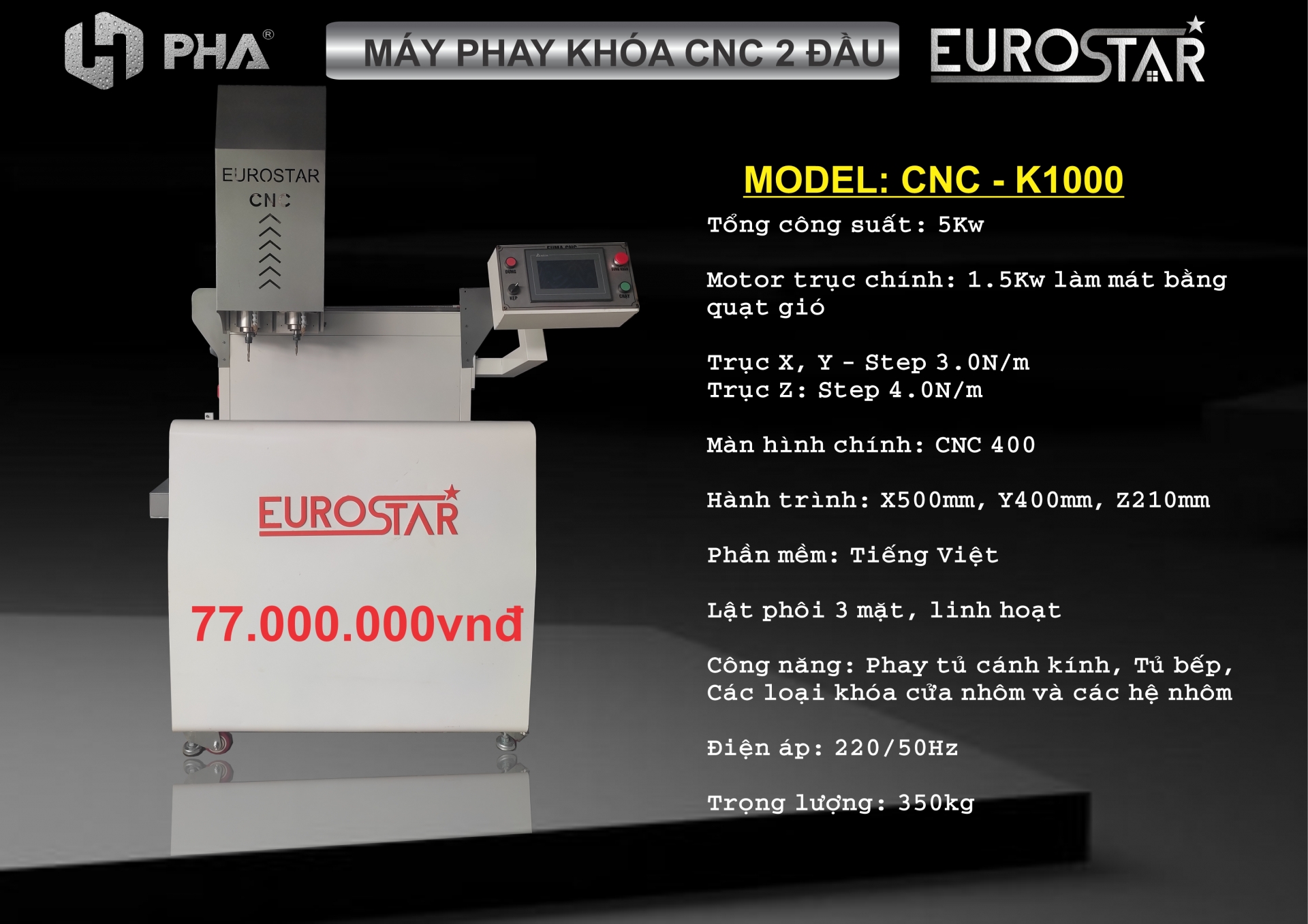 giá máy khoét khóa cửa nhôm cnc