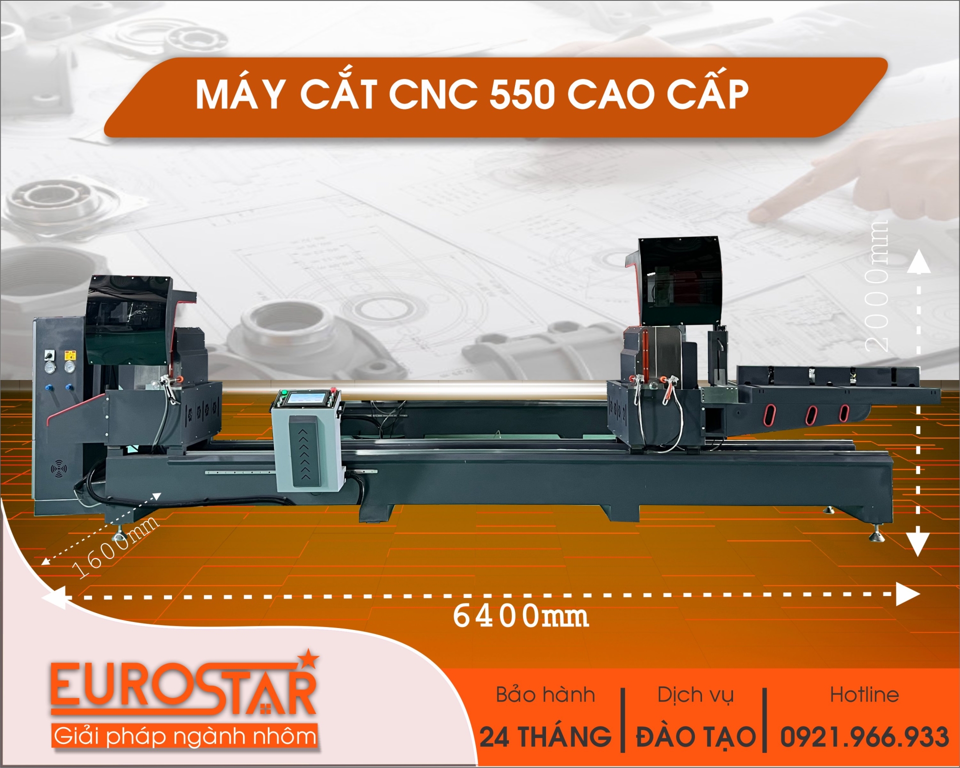 Máy Cắt Nhôm CNC 550 Cao Cấp