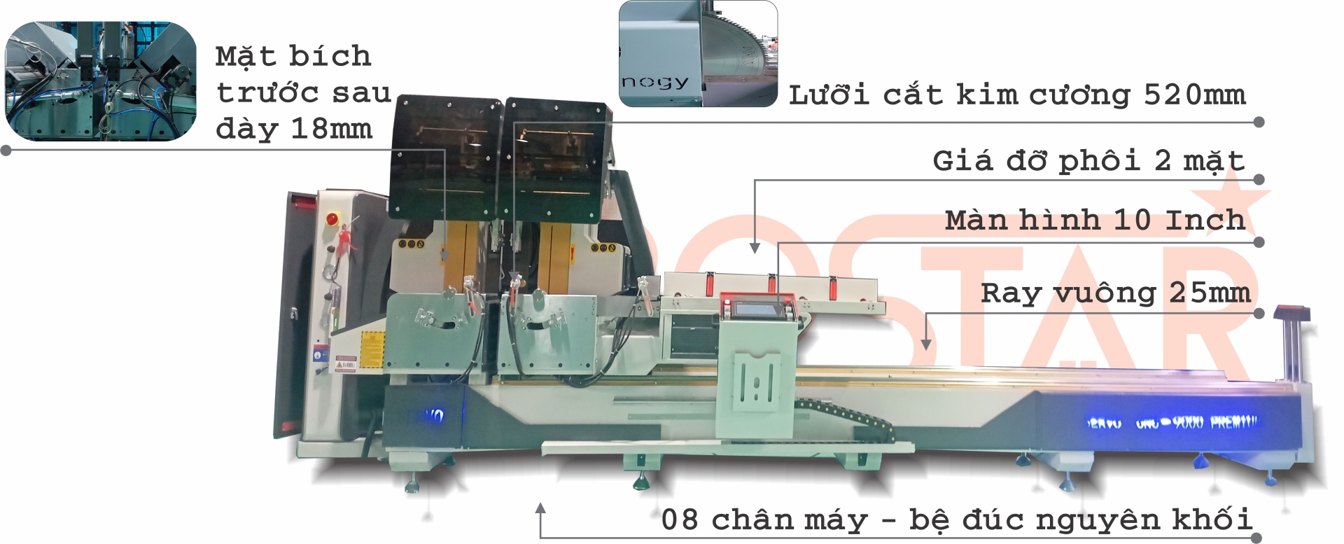 MÁY CẮT NHÔM 2 ĐẦU CNC 550