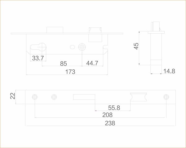 Thân khóa cửa đi đơn điểm - Ảnh 4