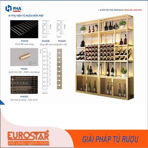 Nhôm thanh làm tủ rượu, tủ cánh kính